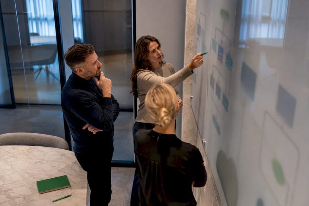 Experter som granskar en arbetsprocess för dataskydd