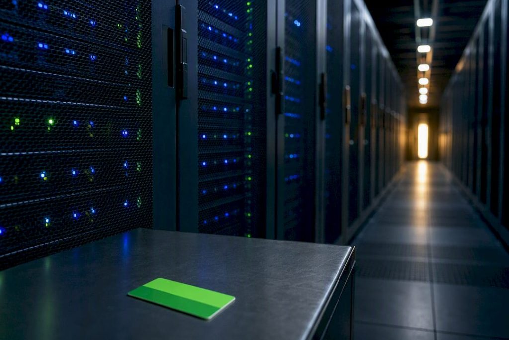 Säkert datacenter med serverrack