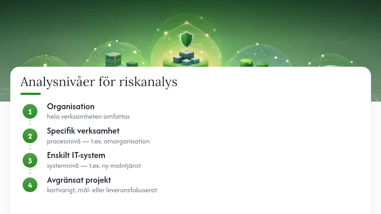 Fyra nivåer av riskanalys