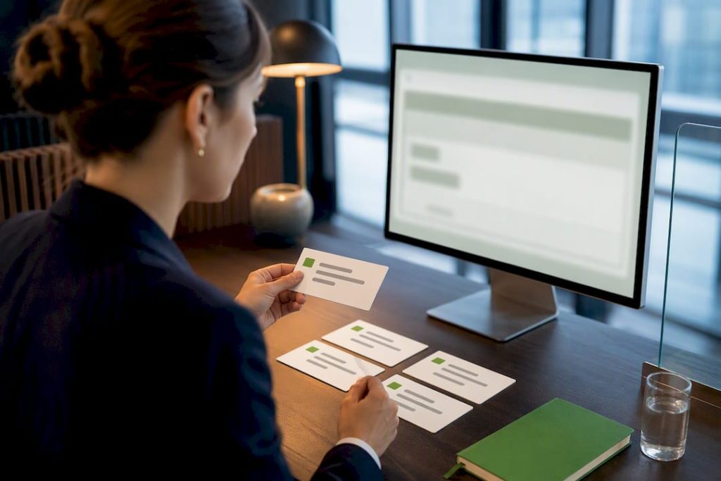 Sekretessspecialist granskar datafält