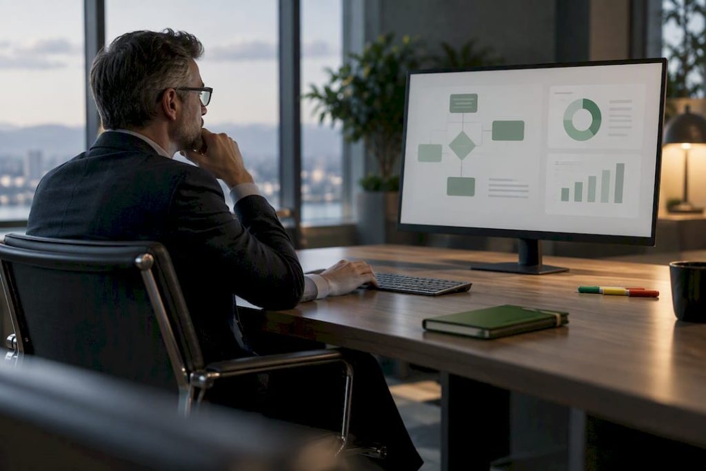 CISO utvärderar riskhantering inom ISMS i styrelserummet