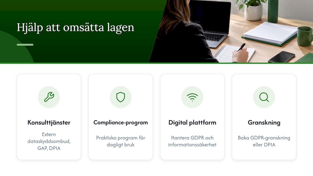 Behöver du hjälp att omsätta lagen i praktiken? — overview diagram