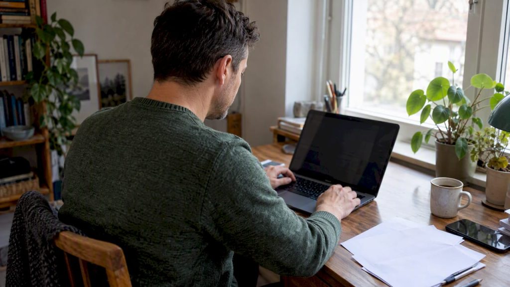 Personen förbereder underlag för raderingsbegäran