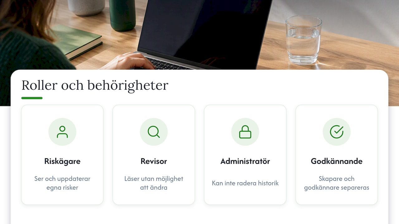 Behörigheter för riskägare, revisor och administratör