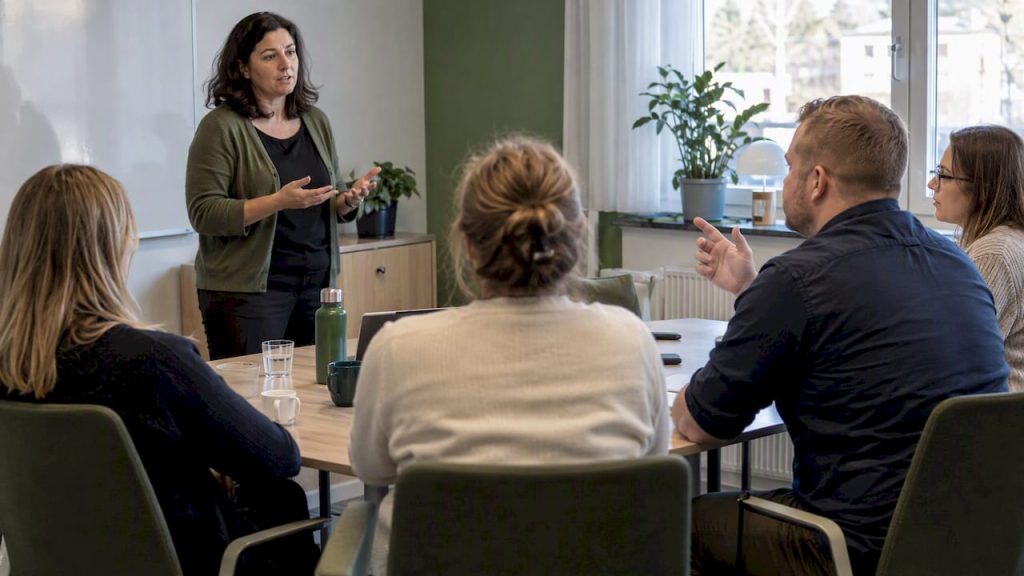 GDPR-tränare håller en workshop på arbetsplatsen