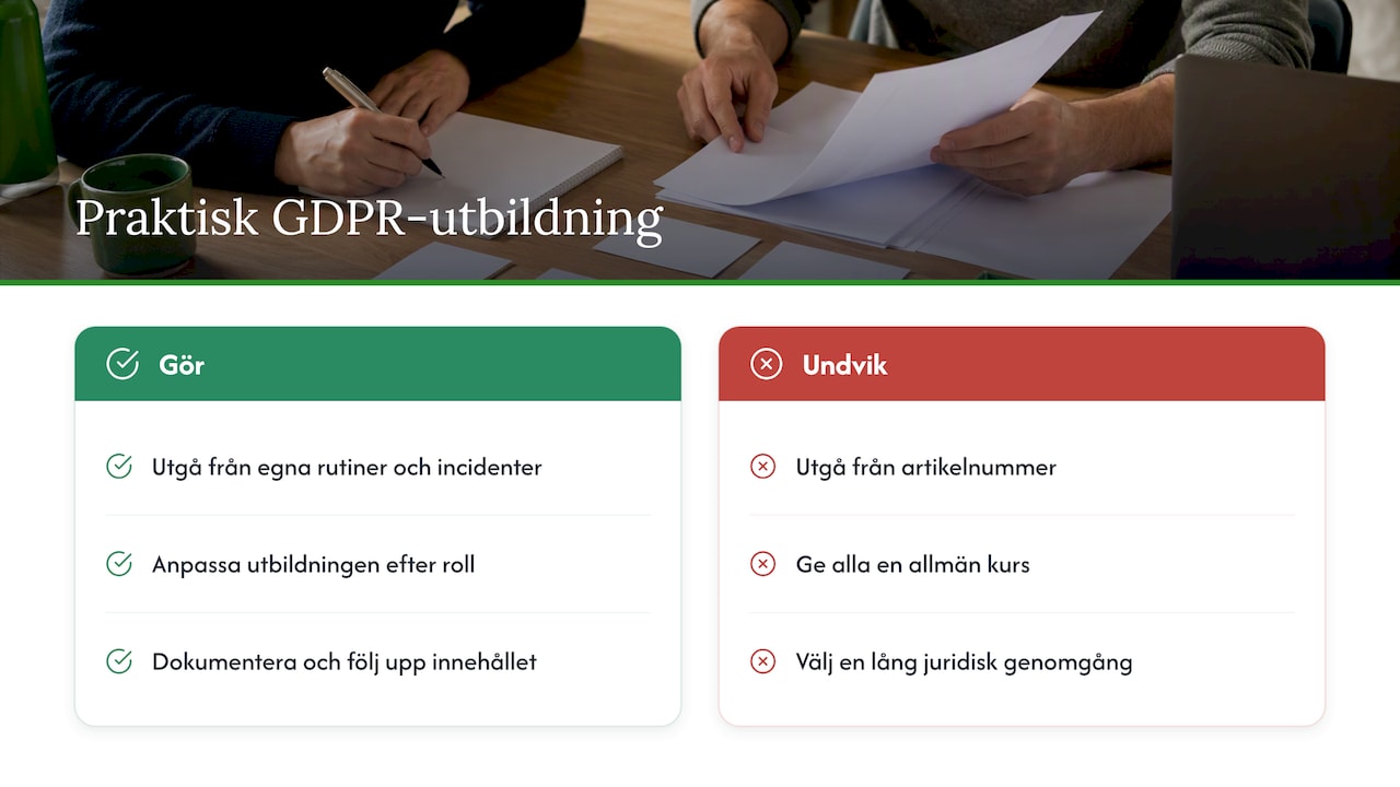 Så ser vi på GDPR-utbildning — overview diagram