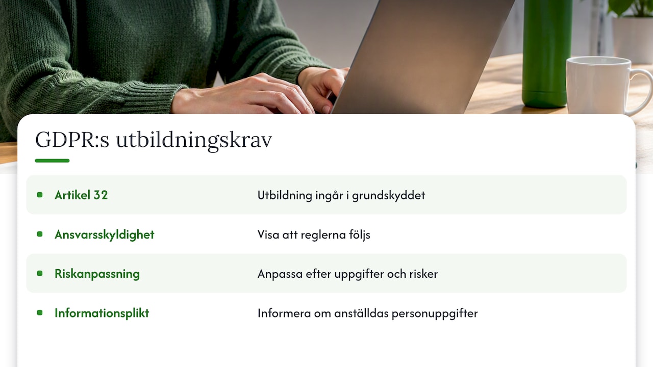 Vad GDPR kräver när det gäller utbildning — overview diagram